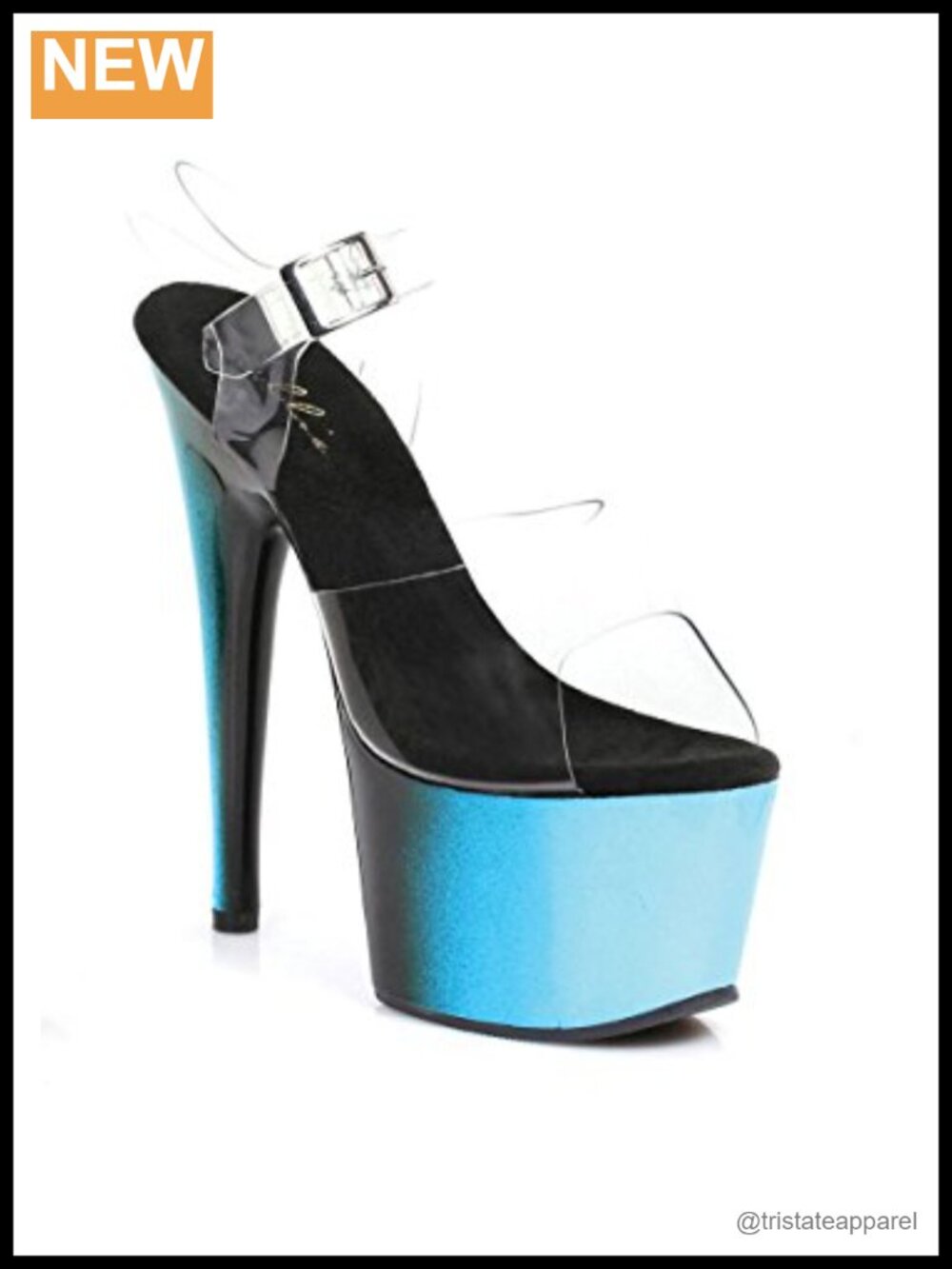 7 Inch Heeled Platform Sandals Stiletto Ankle Strap Open Toe